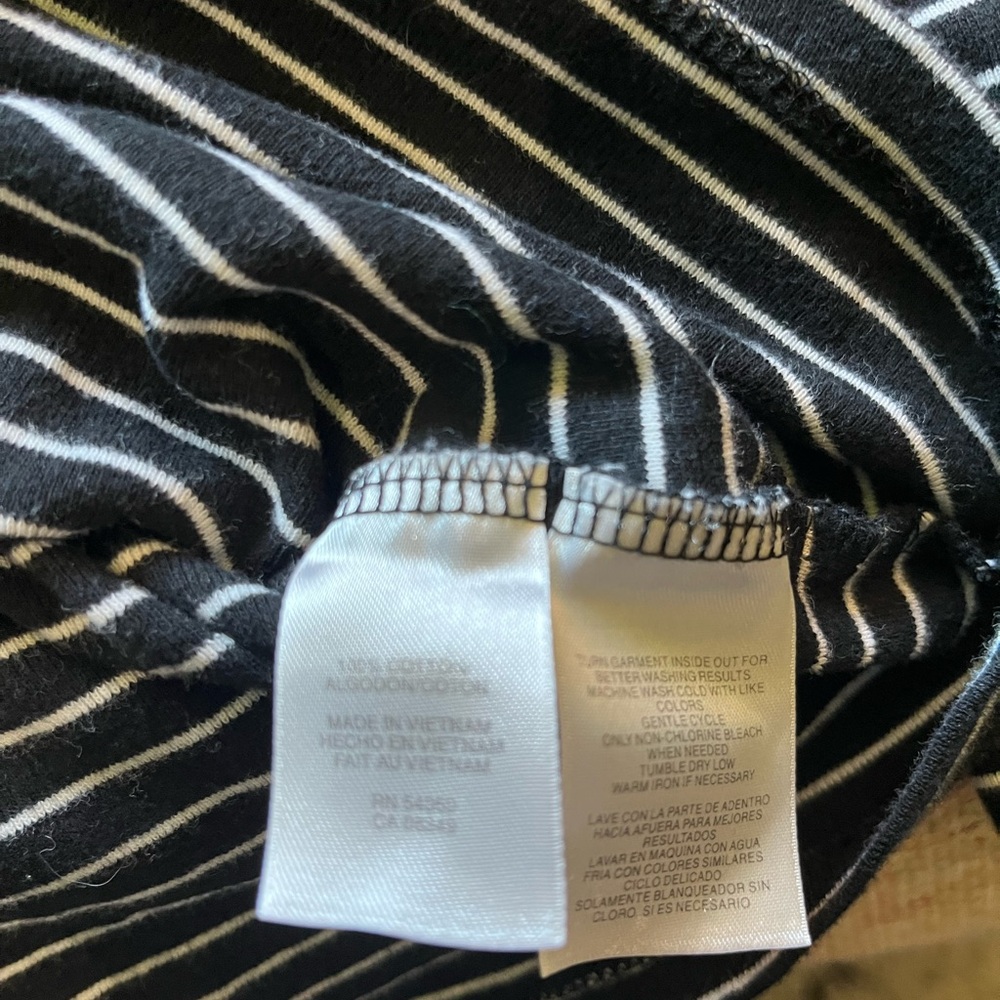 Jones New York Black and White Striped Cardigan Collared V-Neck Long Sleeve SZ S - Picture 11 of 11